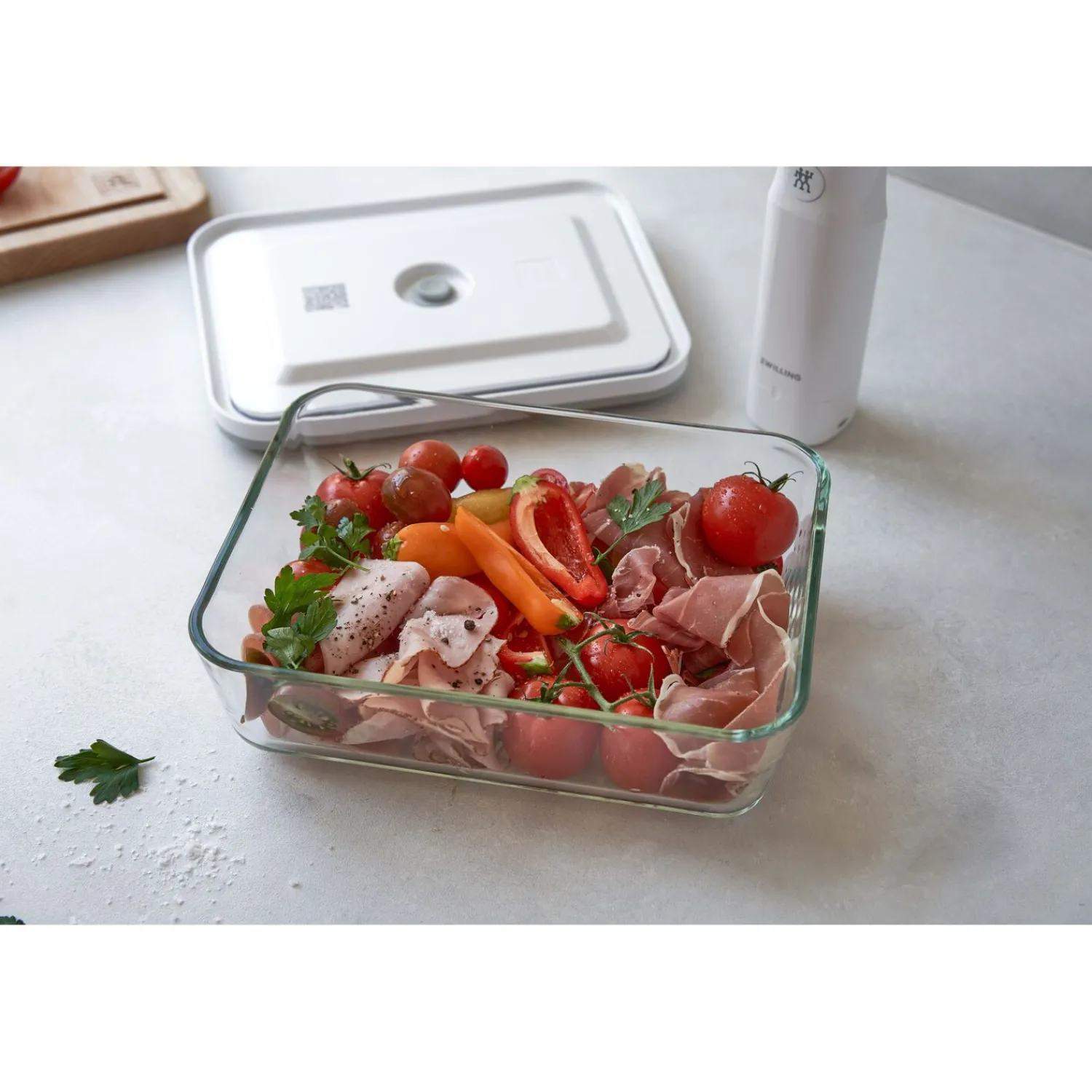 ZWILLING Vakuum Kühlschrankbox, Glas, Grau