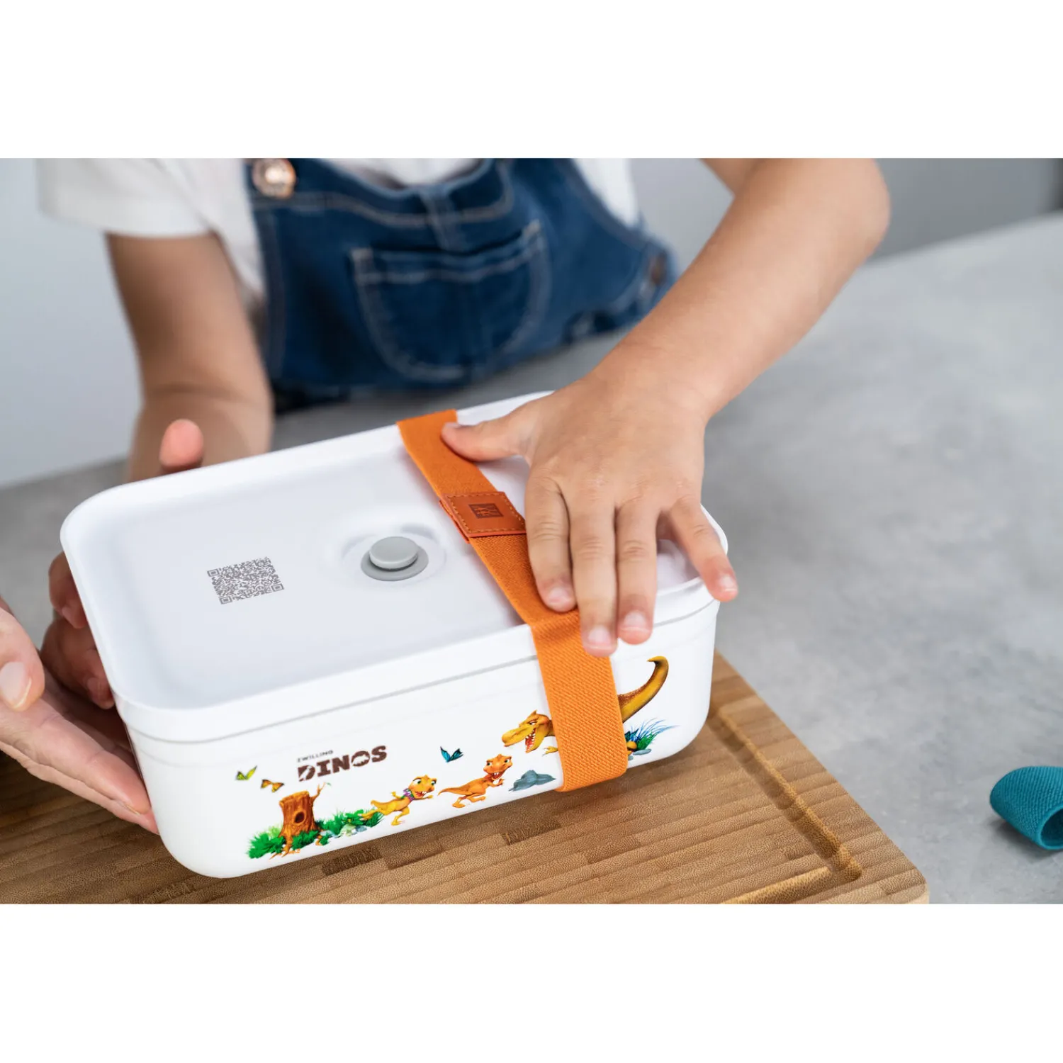 ZWILLING Vakuum Lunchbox DINOS L, Weiß-grau