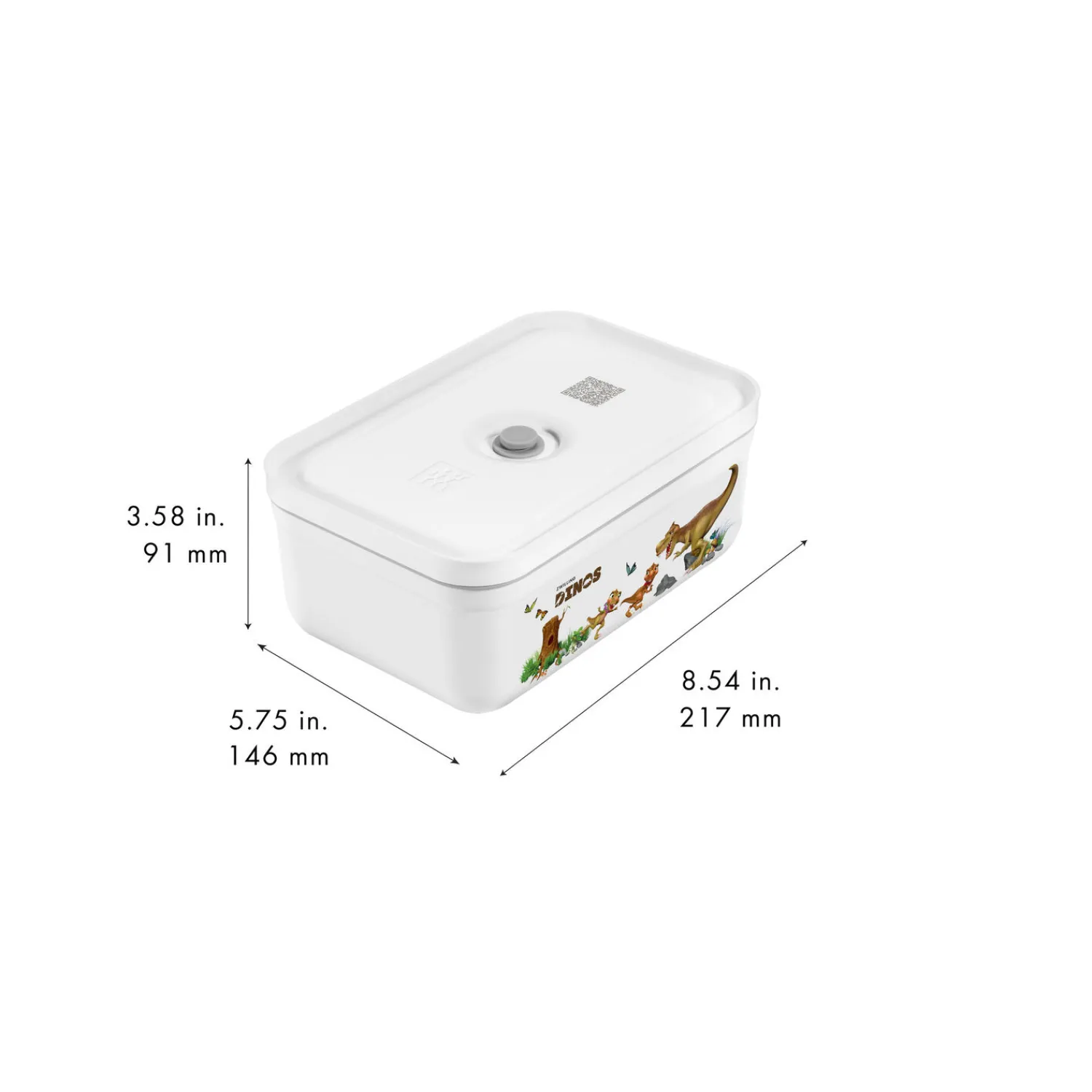 ZWILLING Vakuum Lunchbox DINOS L, Weiß-grau