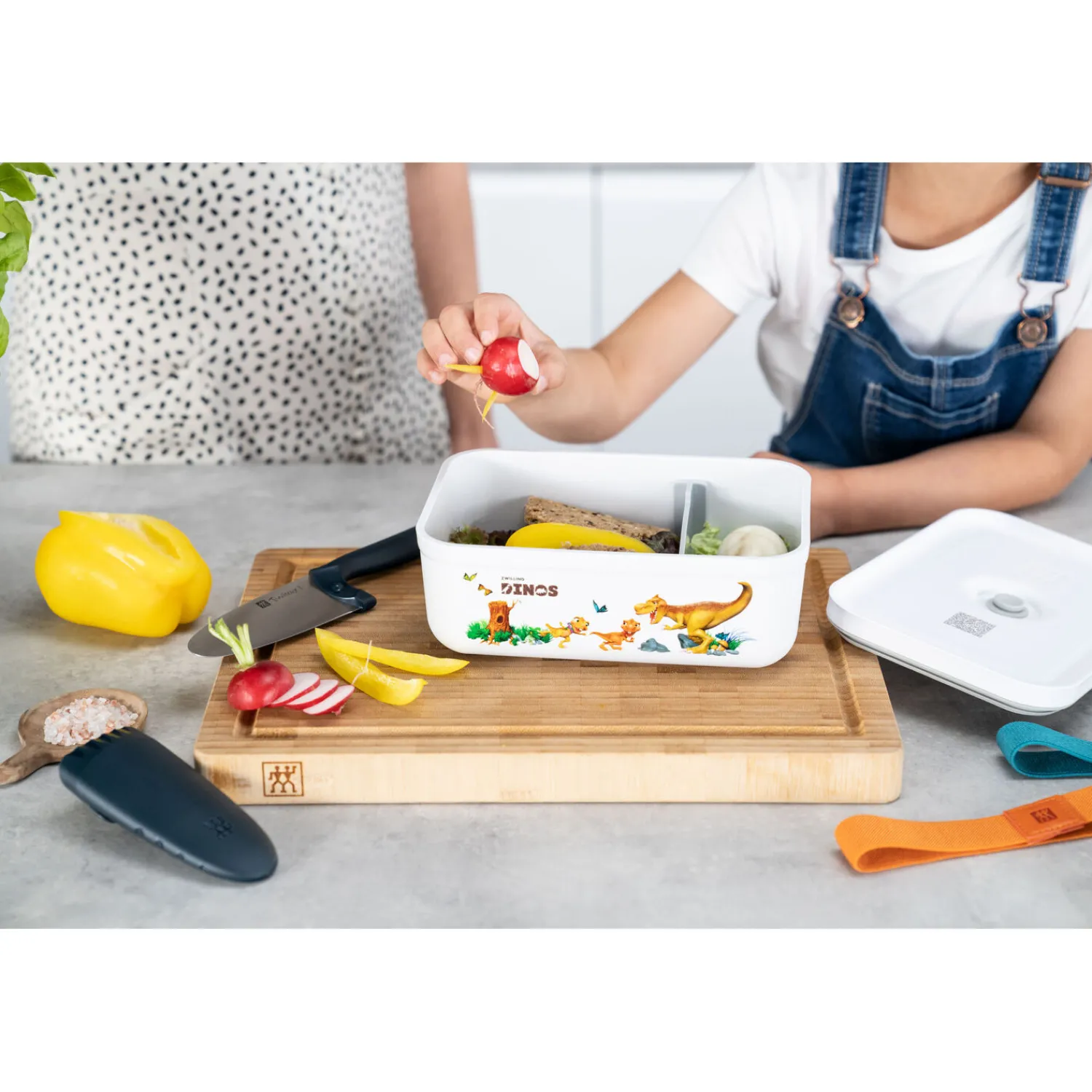 ZWILLING Vakuum Lunchbox DINOS L, Weiß-grau