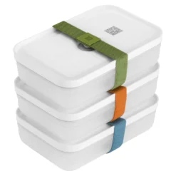 ZWILLING Vakuum Lunchbox Set, L flach / 6-tlg, Kunststoff, Semitransparent-Grau