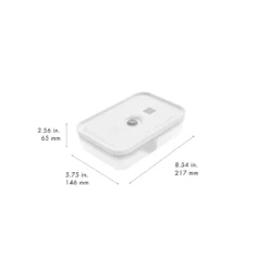 ZWILLING Vakuum Lunchbox Set, L flach / 6-tlg, Kunststoff, Semitransparent-Grau