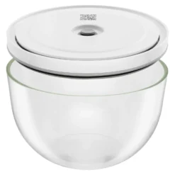 ZWILLING Vakuumschüssel & Deckel Set, 10-tlg. / S/M/L, Elfenbein-Weiß/Transparent, Keramik/Glas