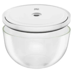 ZWILLING Vakuumschüssel & Deckel Set, 10-tlg. / S/M/L, Elfenbein-Weiß/Transparent, Keramik/Glas