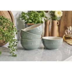 ZWILLING Vakuumschüssel & Deckel Set, 10-tlg. / S/M/L, Eukalyptus/Transparent, Keramik/Glas