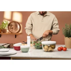 ZWILLING Vakuumschüssel & Deckel Set, 10-tlg. / S/M/L, Eukalyptus/Transparent, Keramik/Glas