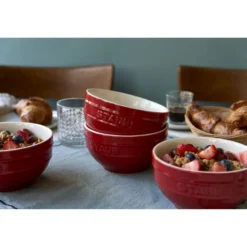 ZWILLING Vakuumschüssel & Deckel Set, 10-tlg. / S/M/L, Kirsch-Rot/Transparent, Keramik/Glas