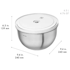 ZWILLING Vakuumschüssel L / 24 cm, Edelstahl, Silber