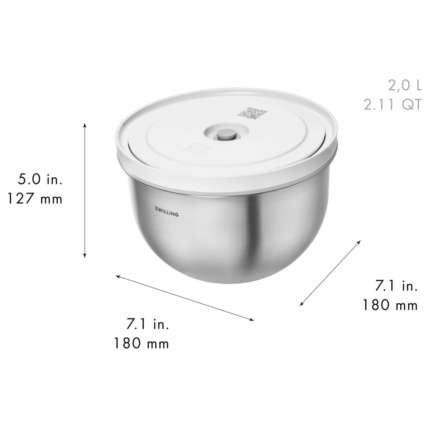 ZWILLING Vakuumschüssel Set S/M/L / 6-tlg, Edelstahl,