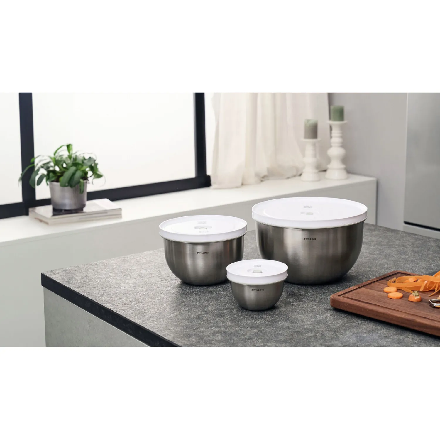 ZWILLING Vakuumschüssel Set S/M/L / 6-tlg, Edelstahl,