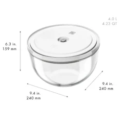 ZWILLING Vakuumschüssel Starterset, 15-tlg. / S/M/L, Elfenbein-Weiß/Transparent, Keramik/Glas