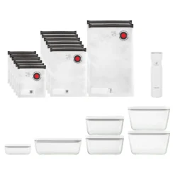ZWILLING Vakuum Set, 21-tlg. / S/M/L, Grau/Transparent, Glas