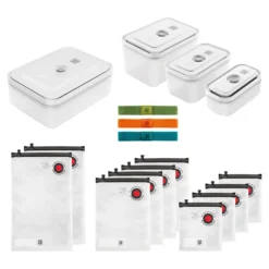 ZWILLING Vakuum Set, 17-tlg. / S/M/L, Semitransparent-Grau, Kunststoff