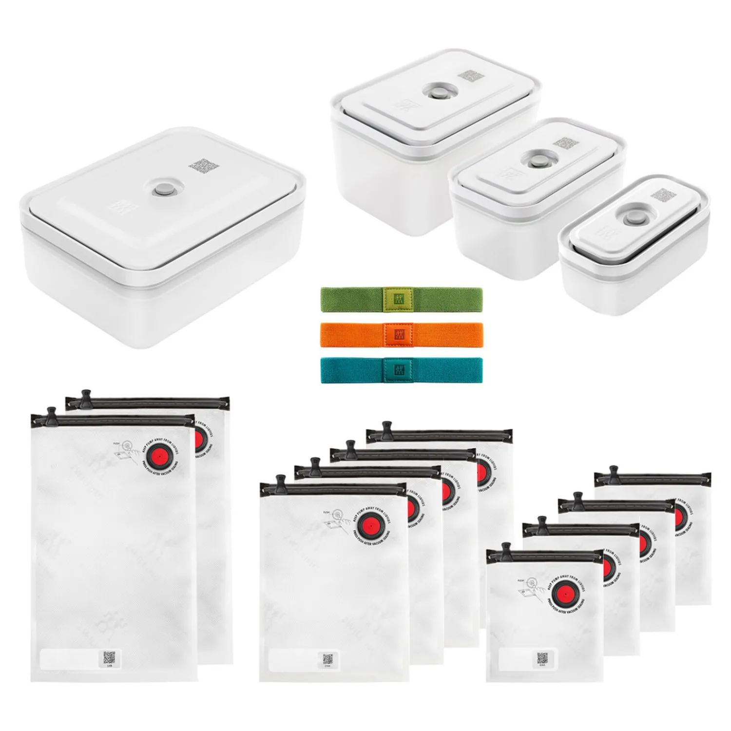 ZWILLING Vakuum Set, 17-tlg. / S/M/L, Semitransparent-Grau, Kunststoff