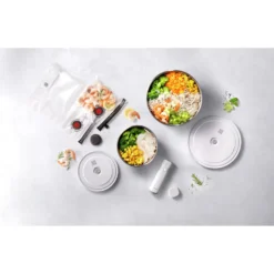 ZWILLING Vakuum Starter Set, Edelstahl / M/L, 9-tlg, Silber-Weiß
