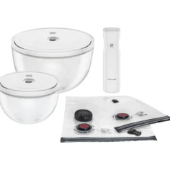 ZWILLING Vakuum Starter Set, Glas / M/L, 9-tlg, Transparent-Weiß