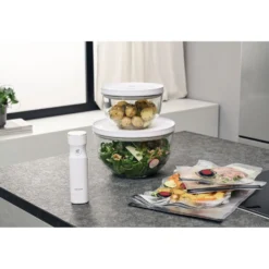 ZWILLING Vakuum Starter Set, Glas / M/L, 9-tlg, Transparent-Weiß