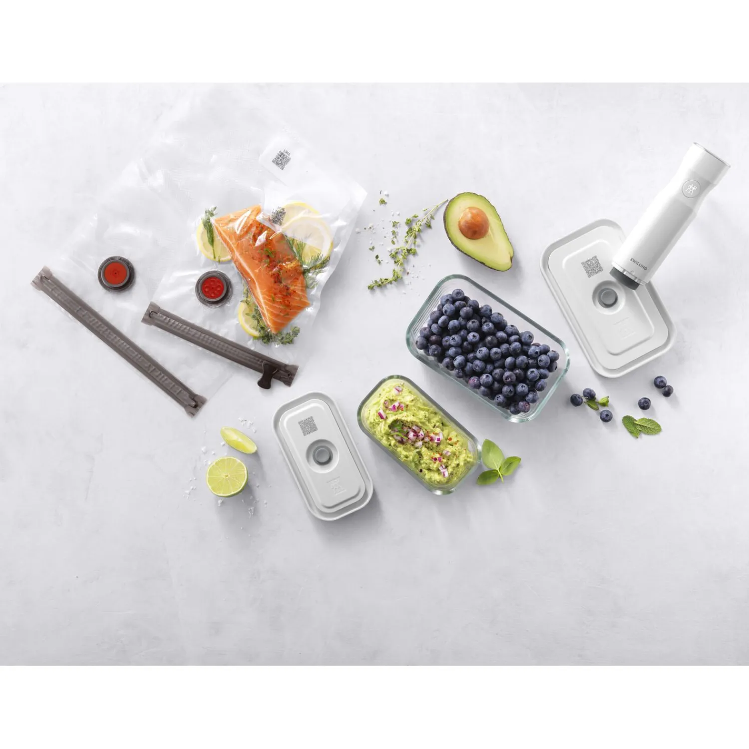 ZWILLING Vakuum Starter Set, Glas / S/M, 7-tlg, Weiß