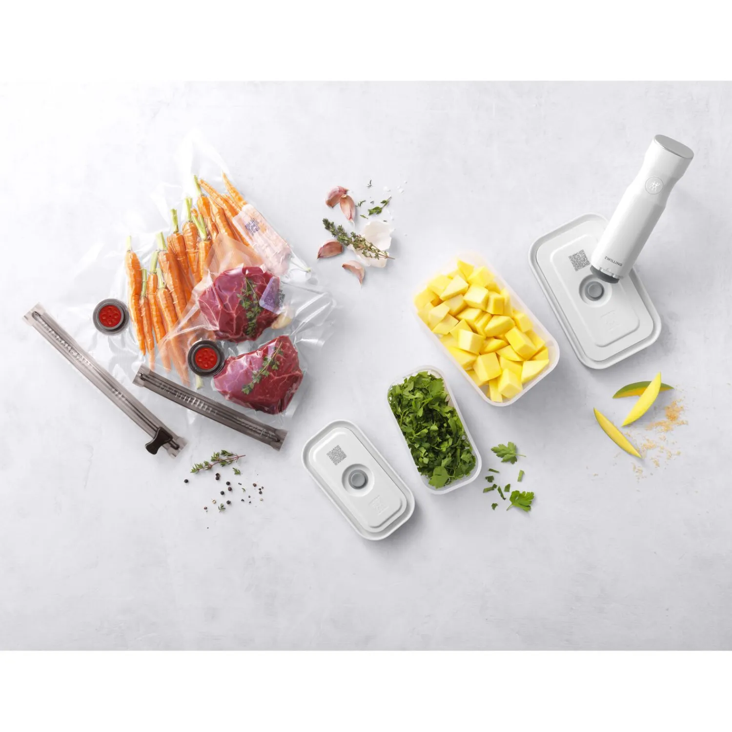 ZWILLING Vakuum Starter Set, Kunststoff / S/M, 7-tlg, Weiß