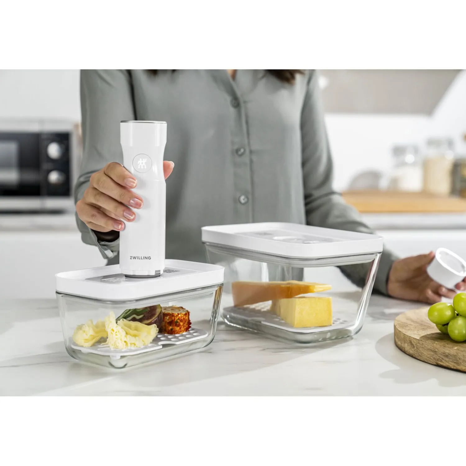ZWILLING Vakuum Zubehörset Abtropfgitter für Glasboxen, M/L / 2-tlg