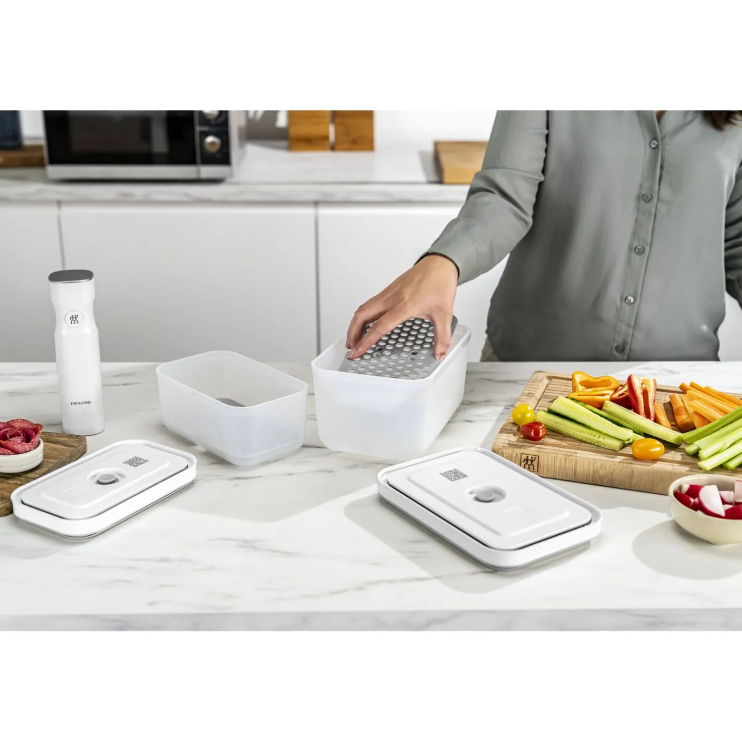 ZWILLING Vakuum Zubehörset Abtropfgitter für Kunststoffboxen , M/L / 2-tlg