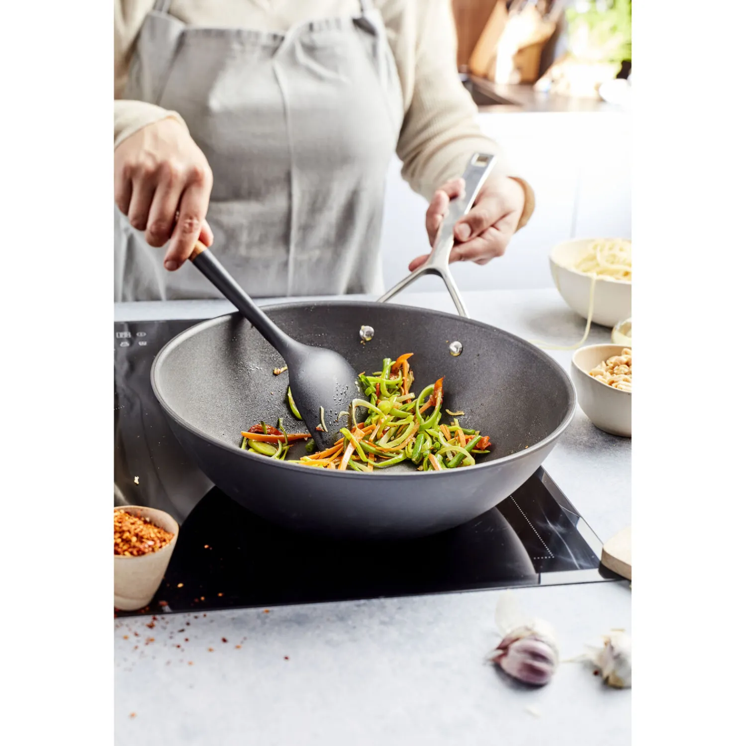 Demeyere Wok, beschichtet, 30cm, 30 cm, Aluminium
