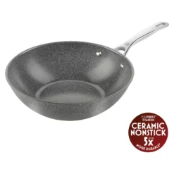 BALLARINI Wok, 30 cm, Aluminium, Titanverstärkte keramische Antihaftbeschichtung