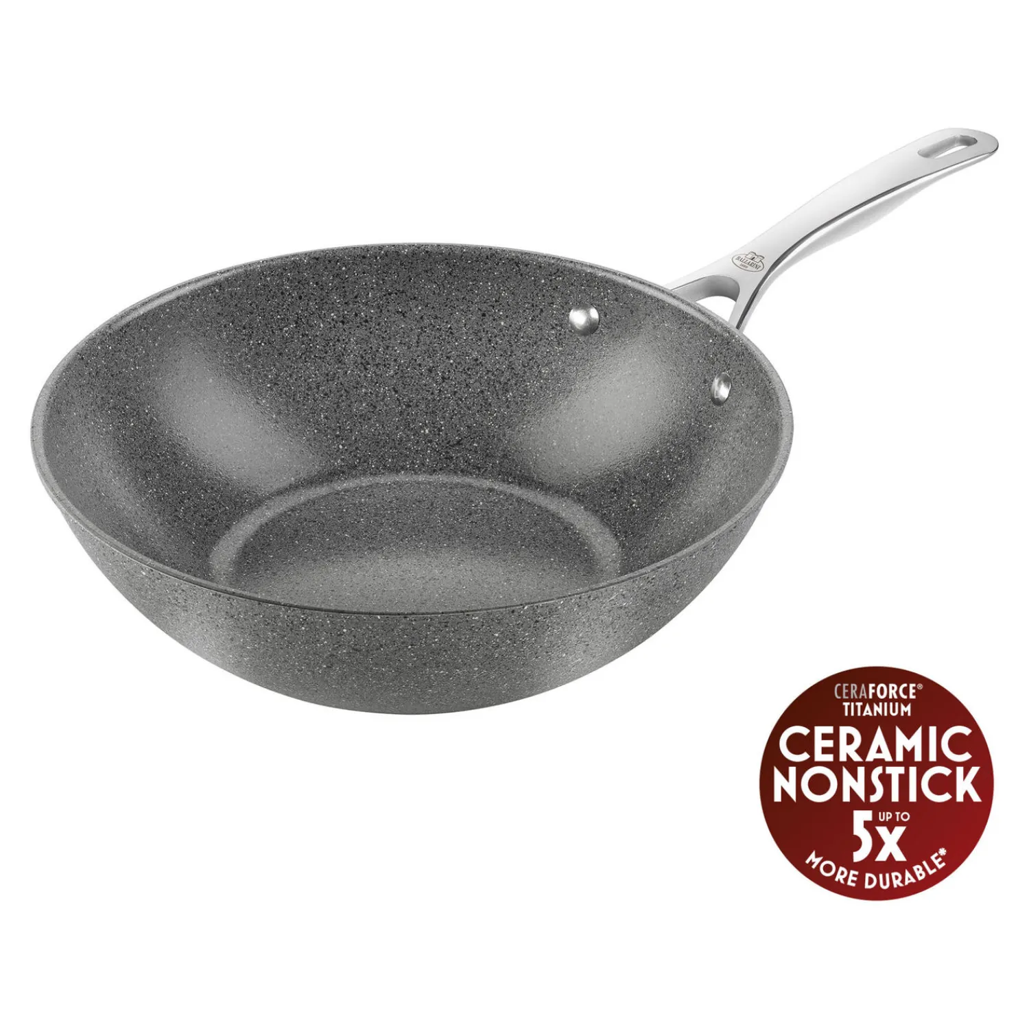 BALLARINI Wok, 30 cm, Aluminium, Titanverstärkte keramische Antihaftbeschichtung