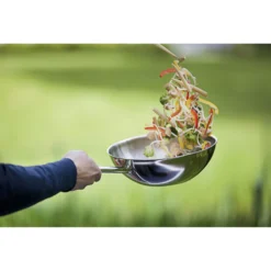 Demeyere Wok flacher Boden 26 cm, 18/10 Edelstahl