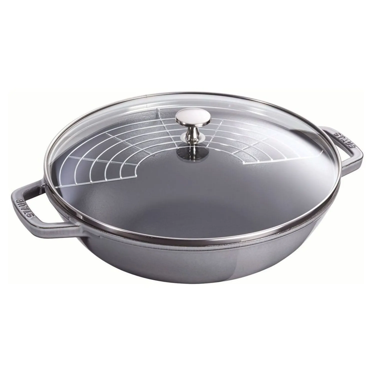 Staub Wok mit Glasdeckel 30 cm, rund, , Gusseisen