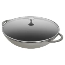 Staub Wok mit Glasdeckel 37 cm, rund, , Gusseisen