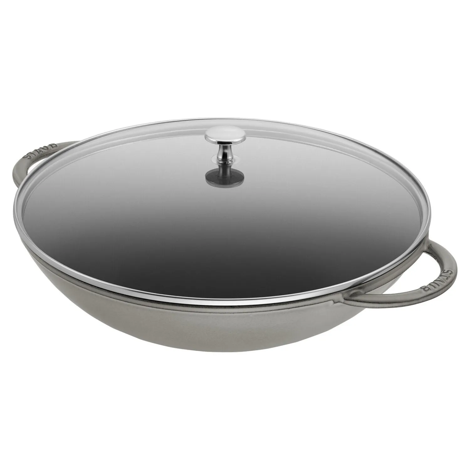 Staub Wok mit Glasdeckel 37 cm, rund, , Gusseisen
