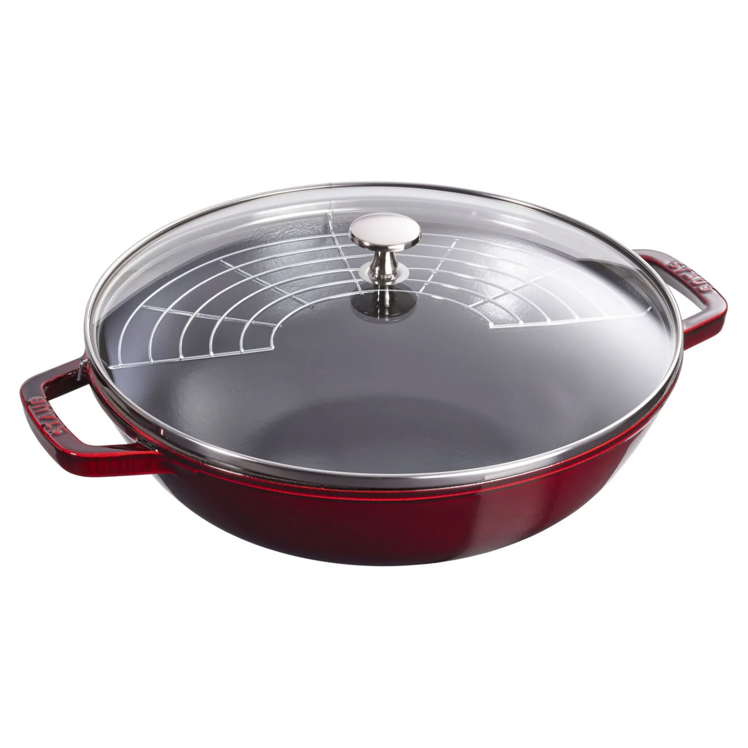 Staub Wok mit Glasdeckel 30 cm, rund, , Gusseisen