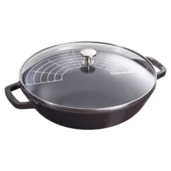 Staub Wok mit Glasdeckel 30 cm, rund, , Gusseisen
