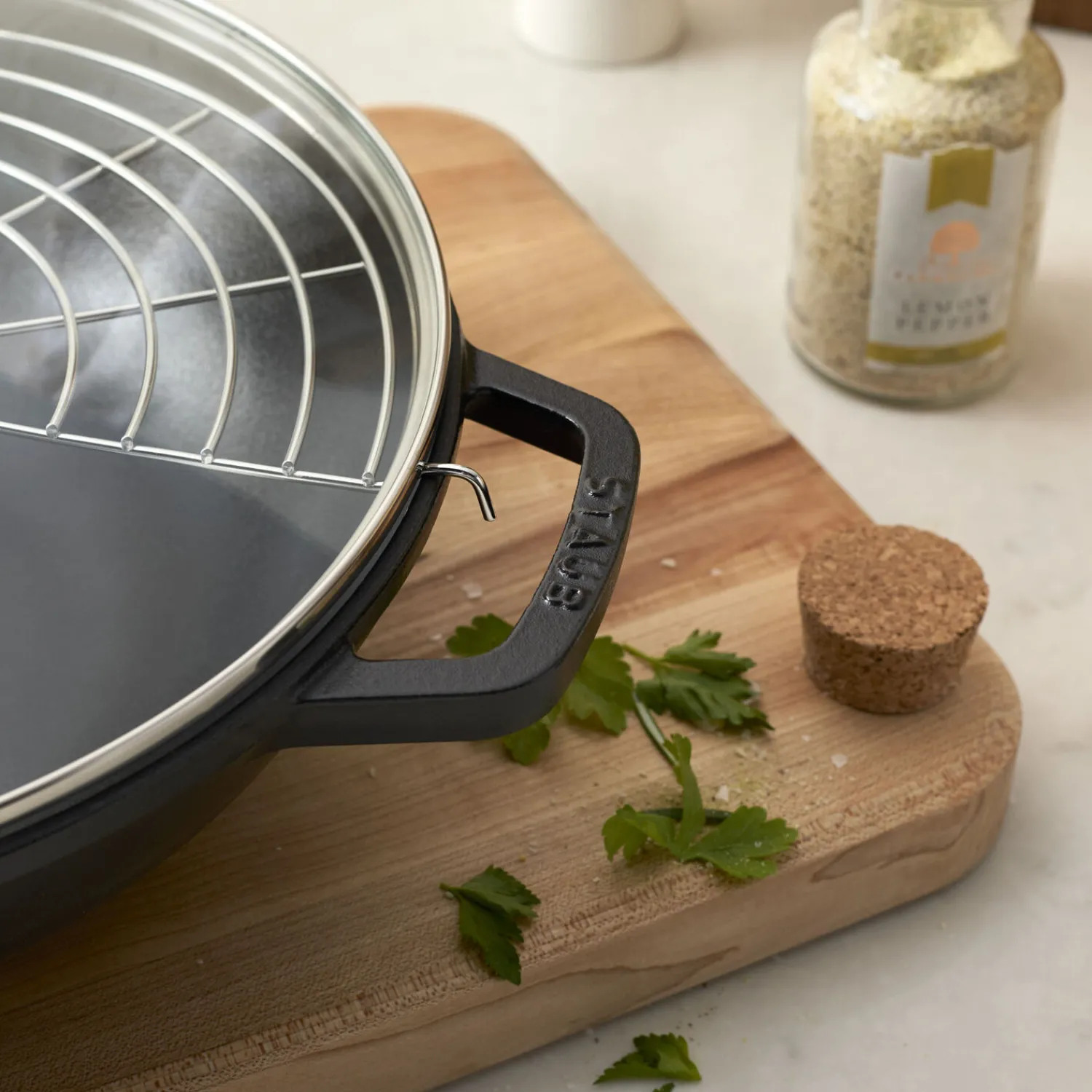 Staub Wok mit Glasdeckel 30 cm, rund, , Gusseisen