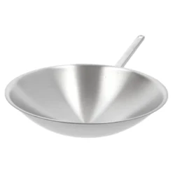 Demeyere Wok runder Boden 36 cm, 18/10 Edelstahl