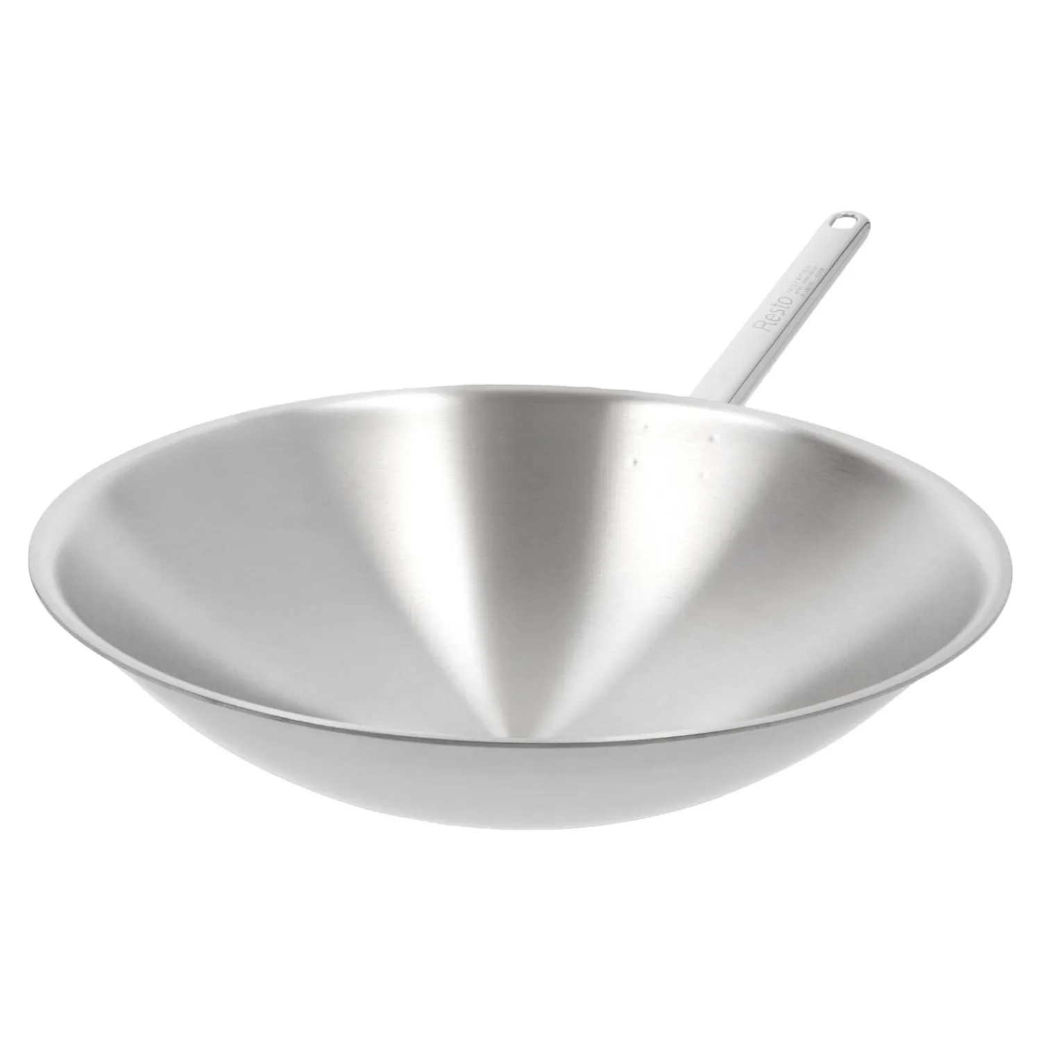 Demeyere Wok runder Boden 36 cm, 18/10 Edelstahl