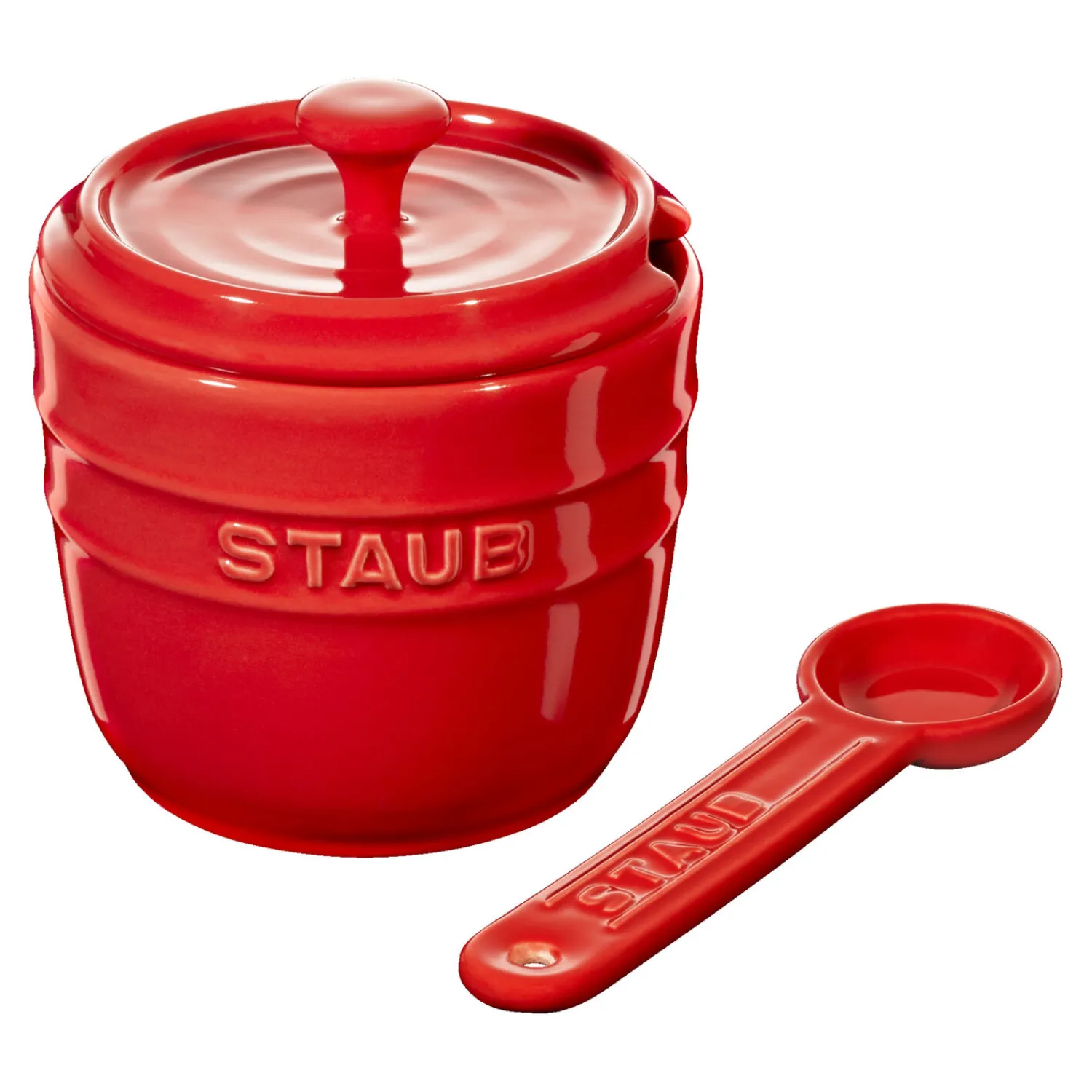 Staub Zuckerdose 9 cm, rund, Kirsch-Rot, Keramik